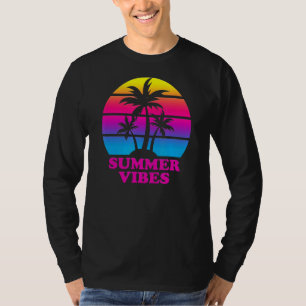 Palm Tree Farbenfrohe Retro Ferien Beach Cruise Su T-Shirt