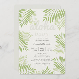 Palm Tree Feuilles Aloha Baby shower Invitation