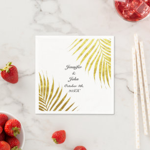 Palm Tree Foliage Gold Foil Blätter 2020 Hochzeite Serviette