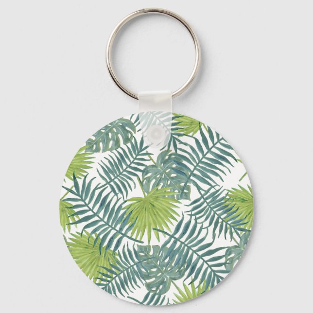 Palm Tree Fronds malen hawaiianische Printwerbung Schlüsselanhänger (Vorderseite)