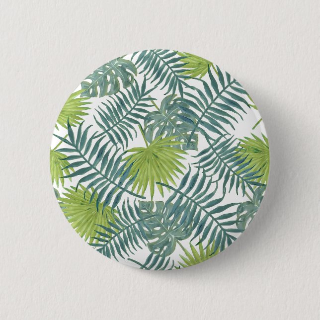 Palm Tree Fronds malen hawaiisch Button (Vorderseite)