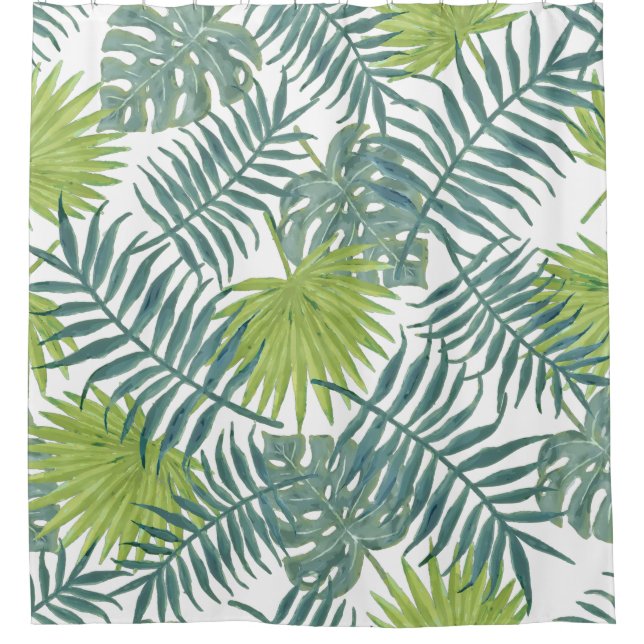 Palm Tree Fronds malen hawaiisch Duschvorhang (Vorderseite)