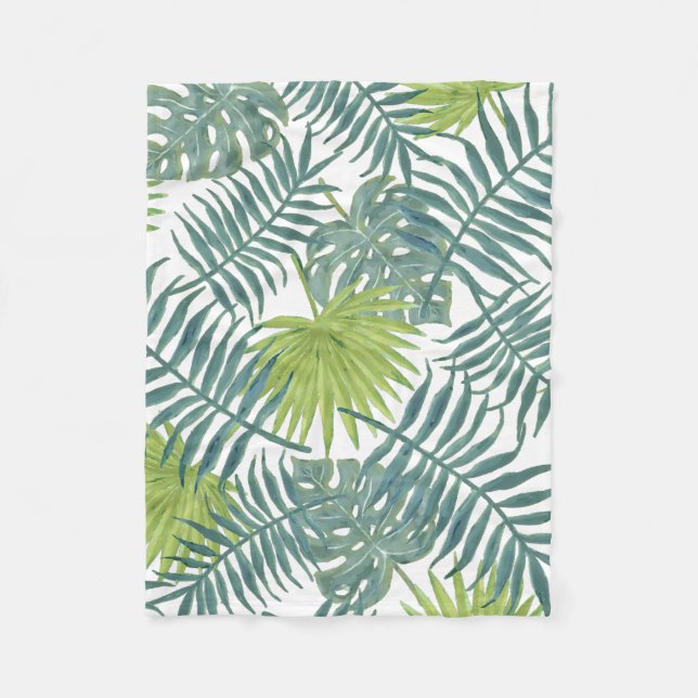 Palm Tree Fronds malen hawaiisch Fleecedecke (Vorderseite)