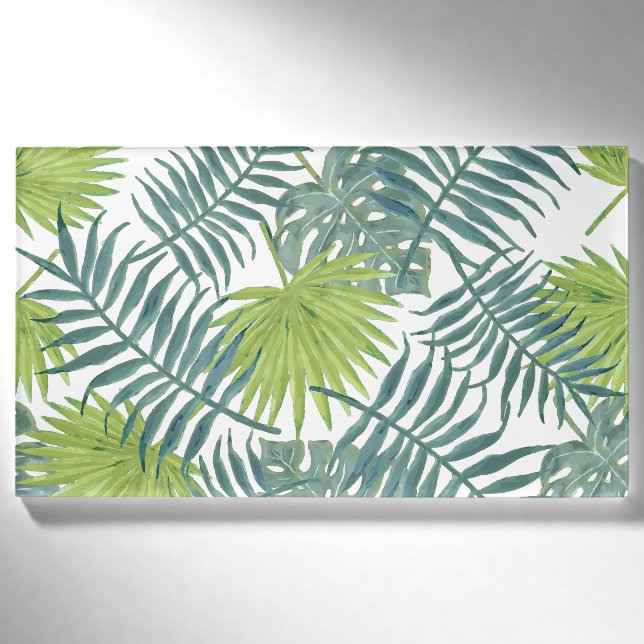 Palm Tree Fronds malen hawaiisch Namenschild (Vorderseite)