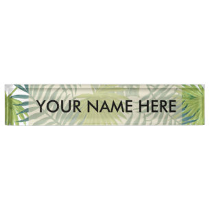 Palm Tree Fronds malen hawaiisch Namensplakette