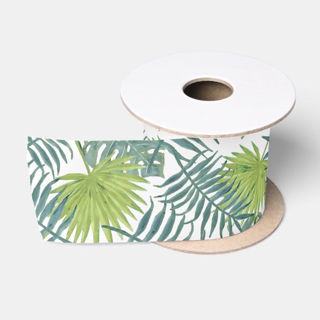 Palm Tree Fronds malen hawaiisch Satinband (Spule)