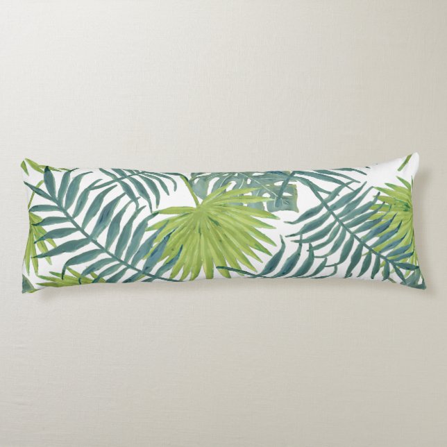 Palm Tree Fronds malen hawaiisch Seitenschläferkissen (Rückseite)