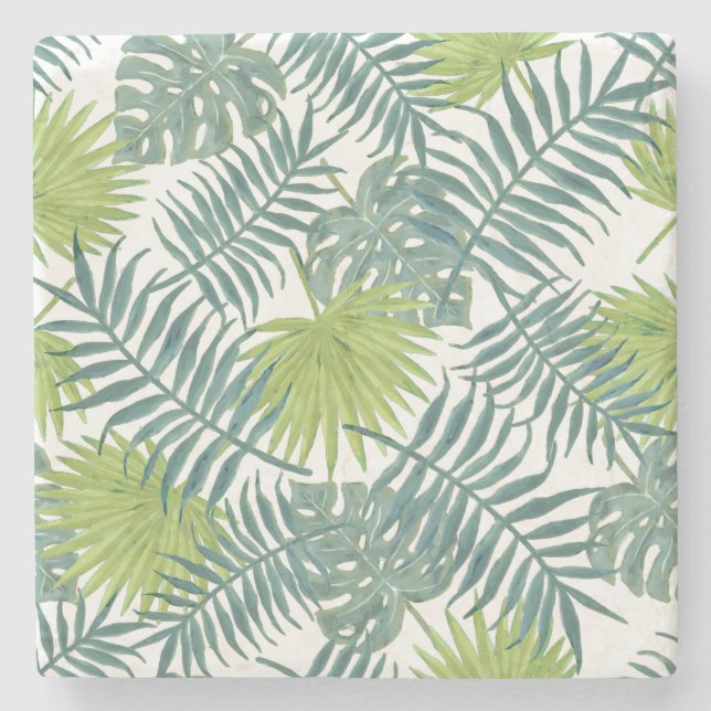 Palm Tree Fronds malen hawaiisch Steinuntersetzer (Vorderseite)