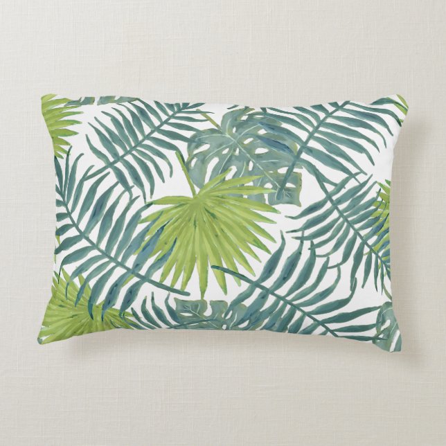 Palm Tree Fronds malen hawaiisch Zierkissen (Rückseite)