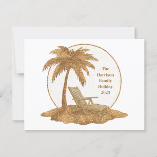 Palm Tree Gold Glitzer mit benutzerdefiniertem Tex Postkarte