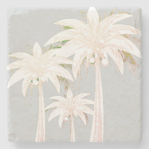Palm Tree Gray Green White Modern Tropical Steinuntersetzer
