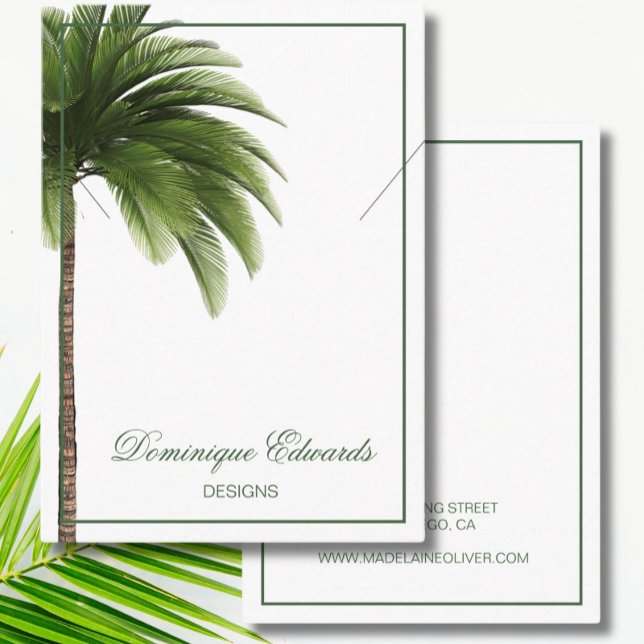 Palm Tree Green Necklace Display Business Card Visitenkarte (Von Creator hochgeladen)