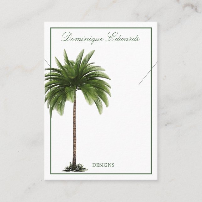 Palm Tree Green Necklace Display Business Card Visitenkarte (Vorderseite)