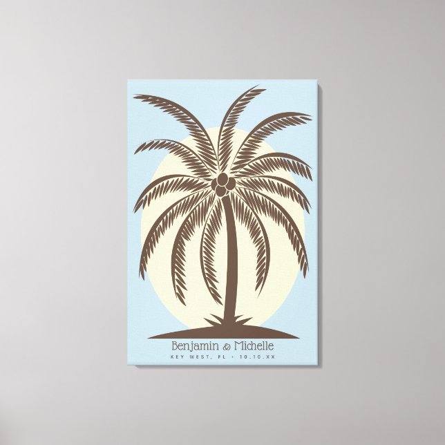 Palm Tree Guest Book Leinwand - 250 Plätze (Vorderseite)