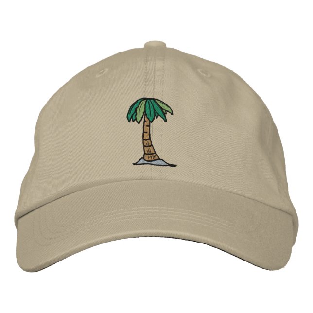 Palm Tree Hat Bestickte Kappe (Vorderseite)