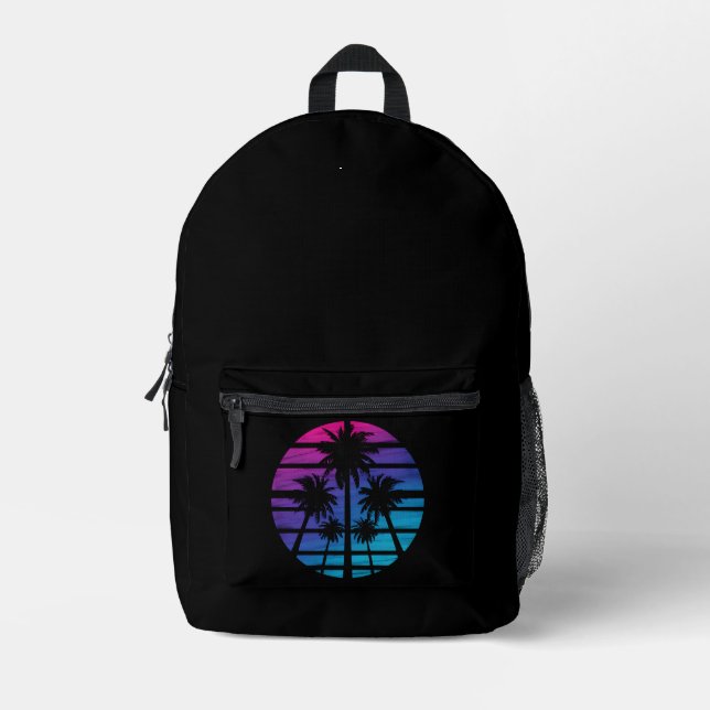 Palm Tree Hawaiian Beach Sommerurlaub Bedruckter Rucksack (Vorderseite)