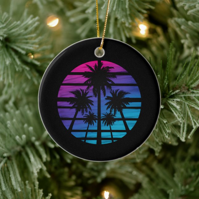 Palm Tree Hawaiian Beach Sommerurlaub Keramik Ornament (Baum)