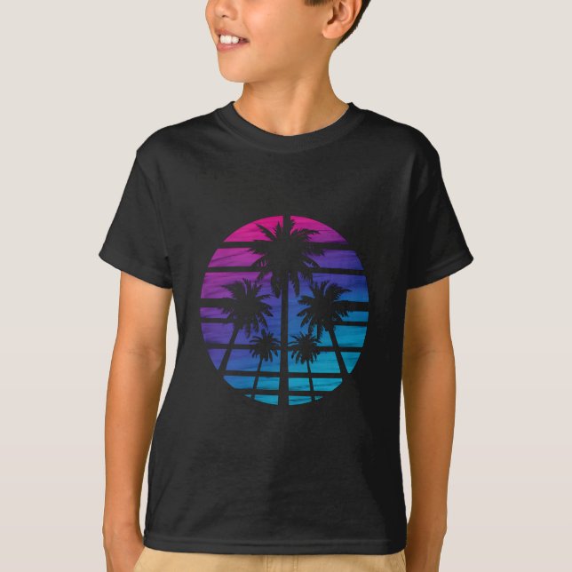 Palm Tree Hawaiian Beach Sommerurlaub T-Shirt (Vorderseite)
