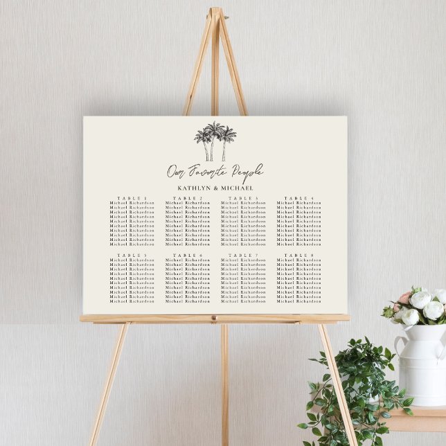 Palm Tree Hochzeit in Urlaubsort 8 Tischsitze Poster (Von Creator hochgeladen)