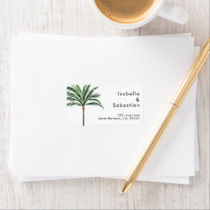 Palm Tree Hochzeit in Urlaubsort Address Label Adressaufkleber