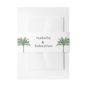 Palm Tree Hochzeit in Urlaubsort Einladungsbanderole