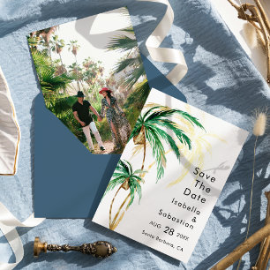 Palm Tree Hochzeit in Urlaubsort Foto Save the Dat Save The Date