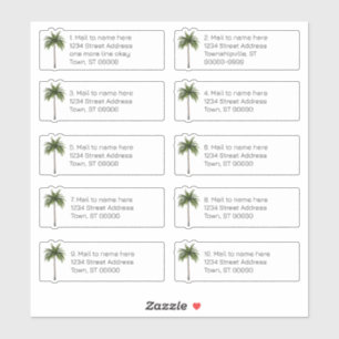 Palm Tree Individuelle Adressenpostmarken Aufkleber