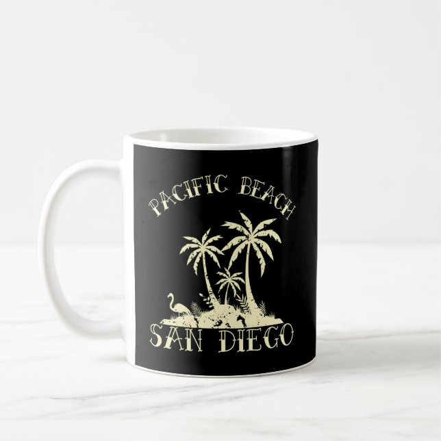 Palm Tree Island Pacific Beach San Diego Kaffeetasse (Links)