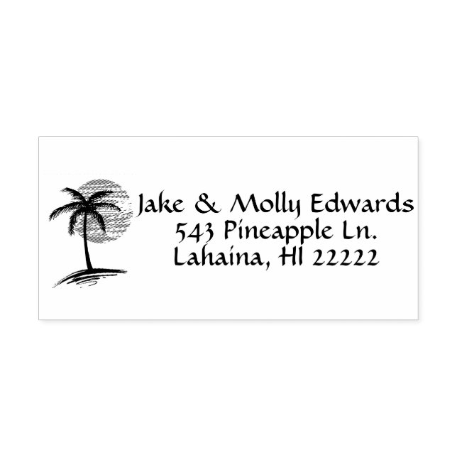 Palm Tree Island Silhouette Personalisiert Permastempel (Design)