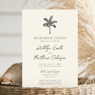 Palm Tree Ivory Minimalistische Probe Mittagessen Einladung