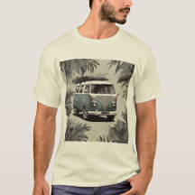 "Palm Tree Kombi Shirt - Coastal Vintage Van Lover