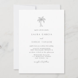 Palm Tree Küsten Elegante Schrift Einladung