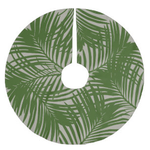 Palm Tree Leaf Muster Tropical Beach Polyester Weihnachtsbaumdecke