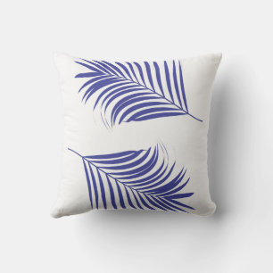 Palm Tree Leaf Orange Blue Tropical Coaststrand Kissen