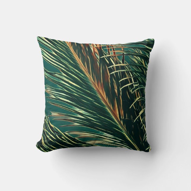 Palm Tree Leaf Phantastisches Kissen (Vorderseite)