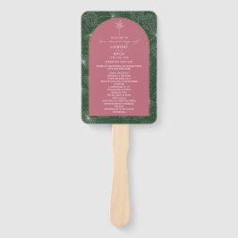 Palm Tree Leaf Pink & Green Wedding Programm Fächer