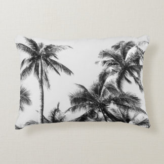 Palm Tree Leaf Schwarz-weiß Dekokissen