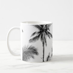 Palm Tree Leaf Schwarz-weiß Kaffeetasse