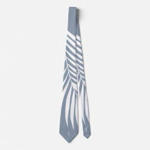 Palm Tree Leaf Tropical Dusty Blau Abstrakt Krawatte