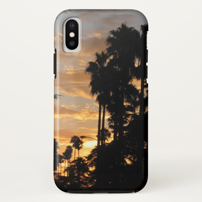 Palm Tree Los Angeles Sunset iPhone Case (Rückseite)