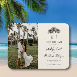 Palm Tree Minimalistisches Ziel Save the Date Magnet