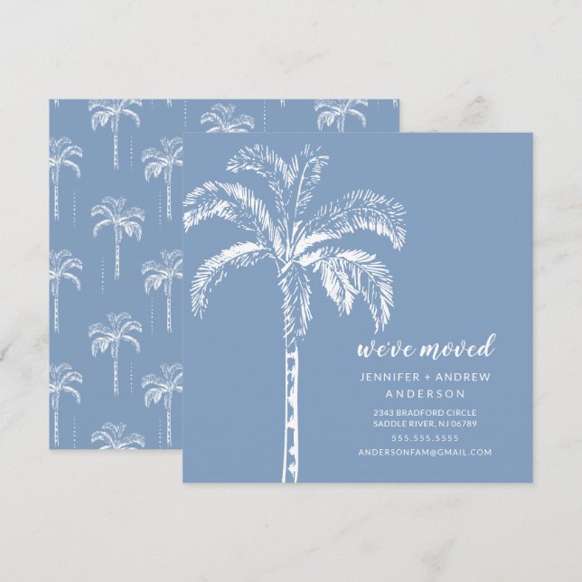Palm Tree Moving Faire-part moderne (Devant / Derrière)