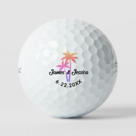 Palm Tree Name and Date Template Gastgeschenk Hoch Golfball