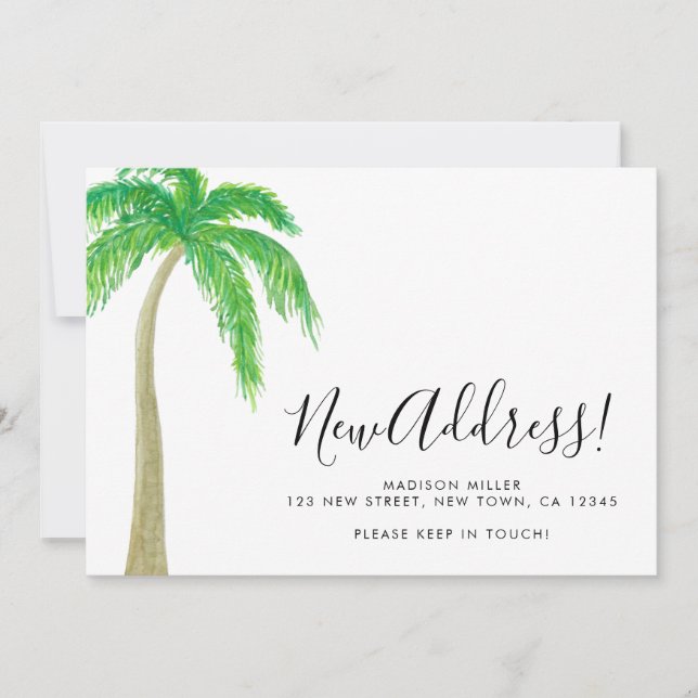 Palm Tree New Address Moving  Ankündigung (Vorderseite)