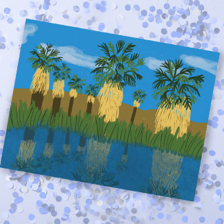 Palm Tree Oasis Wüste Coachella Tal Reserve Feiertagspostkarte