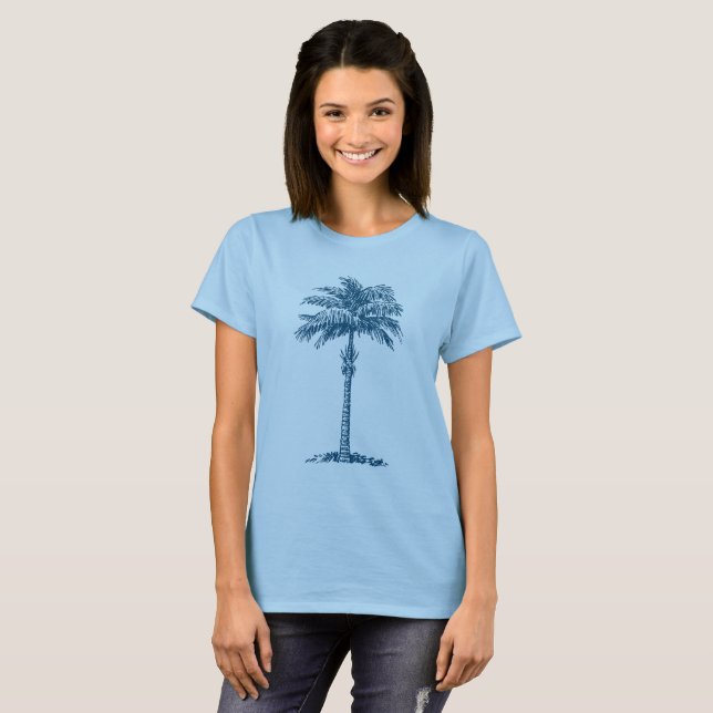 Palm Tree - Ocean Blue T-Shirt (Vorne ganz)