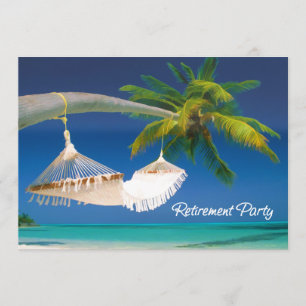 Palm Tree, Ocean & Hammock Retirement Party Einladung