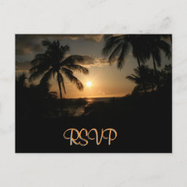 Palm Tree Ocean Sunset UAWG Einladungspostkarte