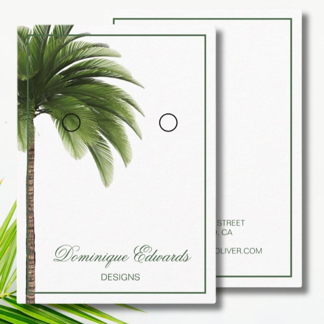 Palm Tree Oring Display Modern Business Card Visitenkarte (Von Creator hochgeladen)
