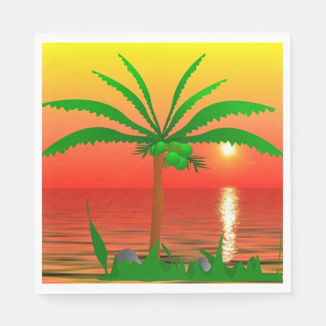Palm Tree Paper Napkin Serviette (Vorderseite)